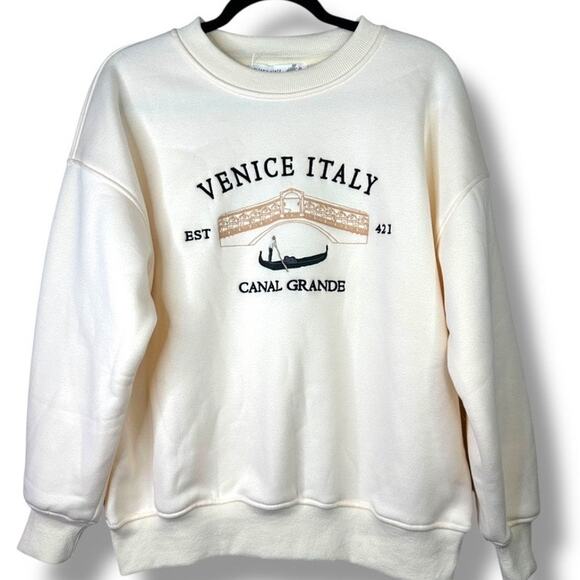 Altar'd State NWOT Venice Italy Canal Grande Very Oversized Crewneck Sweatshirt - Picture 1 of 4